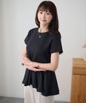 tシャツ 半袖 クルーネック ペプラム フレア...の詳細画像1
