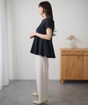 tシャツ 半袖 クルーネック ペプラム フレア...の詳細画像2