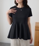 tシャツ 半袖 クルーネック ペプラム フレア...の詳細画像4