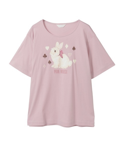 PINK HOUSE 半袖 Tシャツ ピンク PINK HOUSE（ピンクハウス） tシャツ 半袖 Rabbit Marchモチーフ