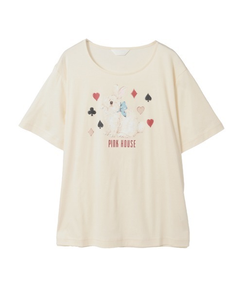 PINK HOUSE（ピンクハウス） tシャツ 半袖 Rabbit Marchモチーフ