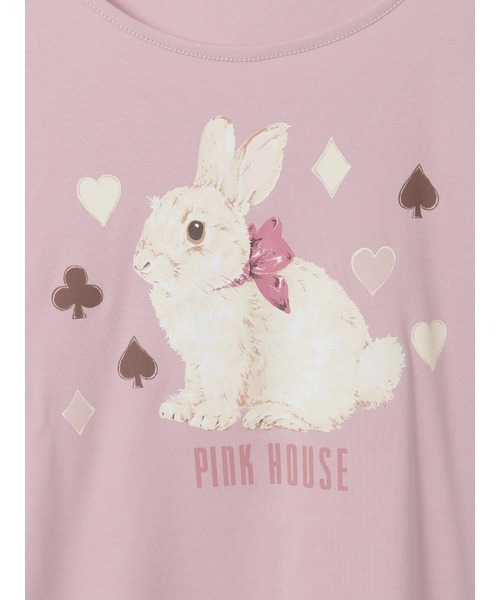 PINK HOUSE 半袖 Tシャツ ピンク PINK HOUSE（ピンクハウス） tシャツ 半袖 Rabbit Marchモチーフ