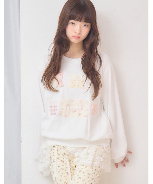 トレーナー スウェット patchwork pockets sweatshirt レディース