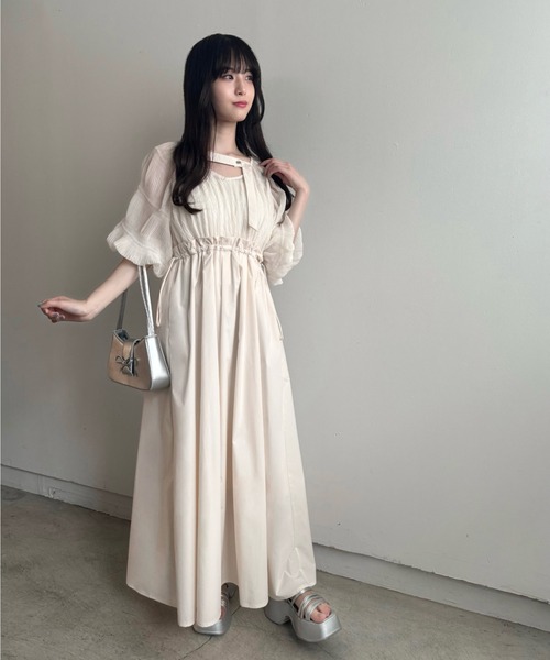 「mellowneon」 ドッキングワンピース MEDIUM アイボリー レディース_画像3