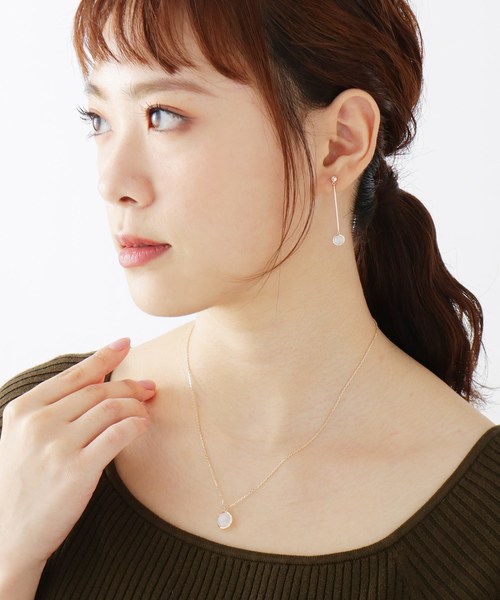 COCOSHNIK（ココシュニック） ネックレス K10カラーストーン（ムーン