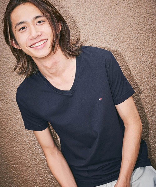 tシャツ 「オンライン限定」トミーヒルフィガー ワンポイントロゴVネックオーバーサイズTシャツ メンズ レディース | TOMMY HILFIGER | 03