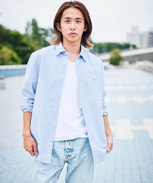 tシャツ 「オンライン限定」トミーヒルフィガー ワンポイントロゴVネックオーバーサイズTシャツ メンズ レディース | TOMMY HILFIGER | 14
