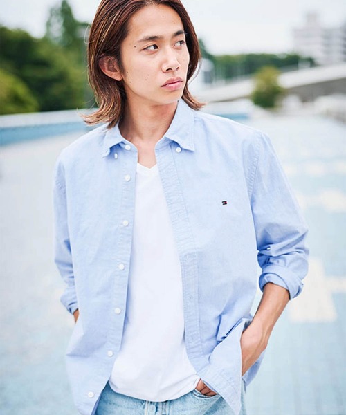 tシャツ 「オンライン限定」トミーヒルフィガー ワンポイントロゴVネックオーバーサイズTシャツ メンズ レディース | TOMMY HILFIGER | 15