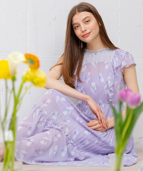 ワンピース 【WEB限定】【TOCCA LAVENDER】Tulips Print ドレス