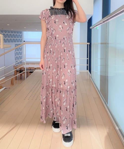 ワンピース 【WEB限定】【TOCCA LAVENDER】Tulips Print ドレス