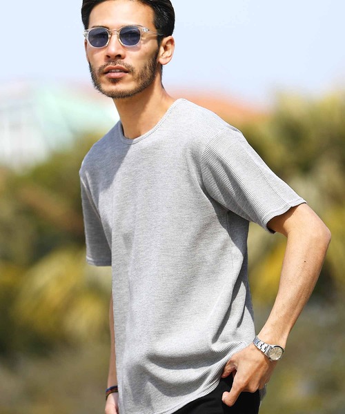   Jeans ｜ロゴパッチ ワッフル 長袖 Tシャツ JIGGYS SHOP tシャツ ワッフル クルーネック サーマル半袖T