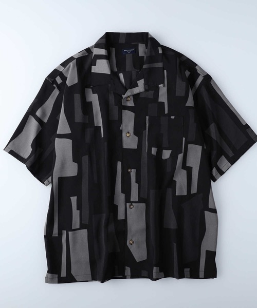 BACK NUMBER シャツ ブラウス 【BACK NUMBER】総柄開襟半袖シャツ BACK NUMBER シャツ ブラウス 【BACK NUMBER】総柄開襟半袖シャツ