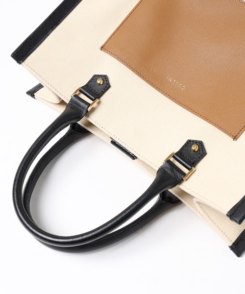 バッグ Leather Trimmed Canvas Mini Handbag CULLNI ハンドバッグ Leather Trimmed Canvas Mini Handbag
