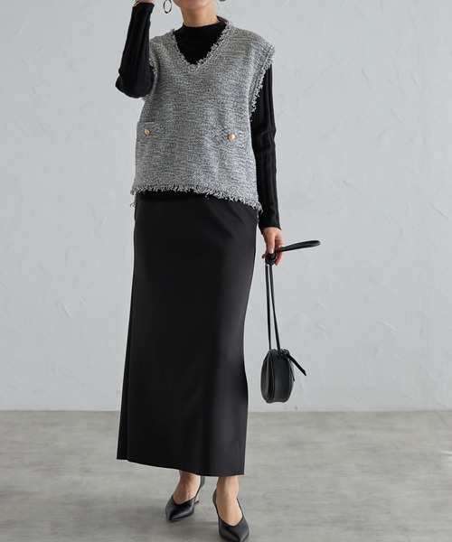 each alchemist ベスト ジレ ツイードニットベスト レディース