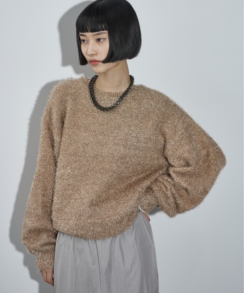 THE Yon ニット セーター グリッターシャギールーズフィット