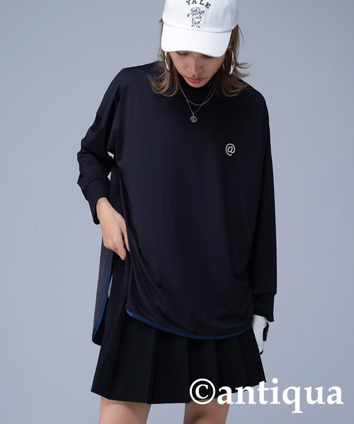 ANTIQUA STCH パイピングモックネックトップス GOLF ゴルフ ANTIQUA STCH パイピングモックネックトップス GOLF ゴルフ ML