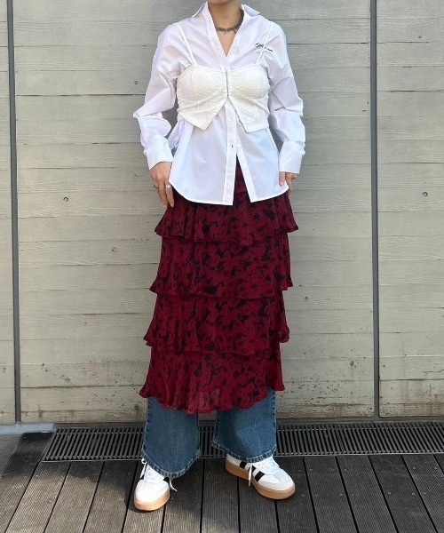 ブラウス シャツ サイドスリット オーバーサイズシャツ FMN-24SS-S-001 レディース forget-me-nots ブラウス シャツ サイドスリット オーバーサイズ