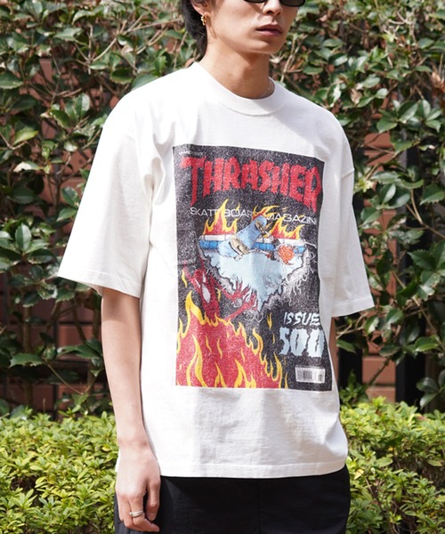tシャツ 「ムラサキスポーツ限定」THRASHER/スラッシャー 半袖Tee ボックスシルエット ヴィンテージ THM-24SPSST04 メンズ レ | THRASHER | 01