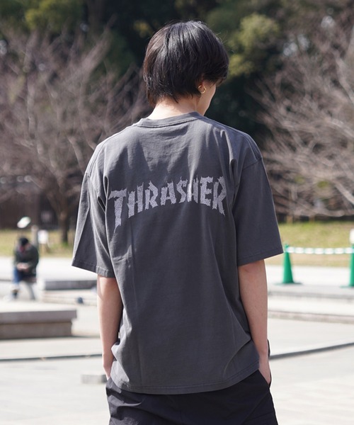 tシャツ 「ムラサキスポーツ限定」THRASHER/スラッシャー 半袖Tee ボックスシルエット ヴィンテージ THM-24SPSST04 メンズ レ | THRASHER | 10