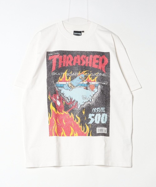 tシャツ 「ムラサキスポーツ限定」THRASHER/スラッシャー 半袖Tee ボックスシルエット ヴィンテージ THM-24SPSST04 メンズ レ | THRASHER | 21