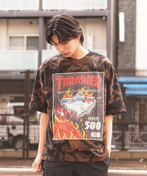 tシャツ 「ムラサキスポーツ限定」THRASHER/スラッシャー 半袖Tee ボックスシルエット ヴィンテージ THM-24SPSST04 メンズ レ | THRASHER | 15