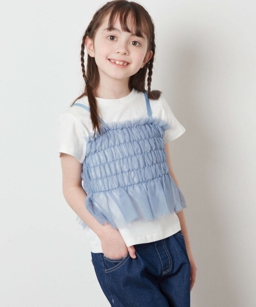 tシャツ Tシャツ 「160」チュールキャミドッキングTシャツ キッズ 