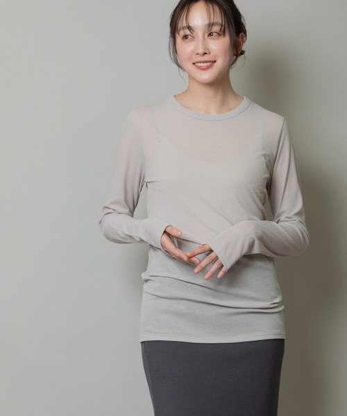 Munich tシャツ シアーストレッチリブクルーネックプルオーバー