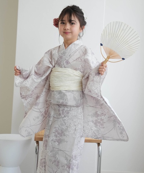 utatane 浴衣 ジュニア浴衣3点セット ひよこ商店 紫水晶の紫陽花