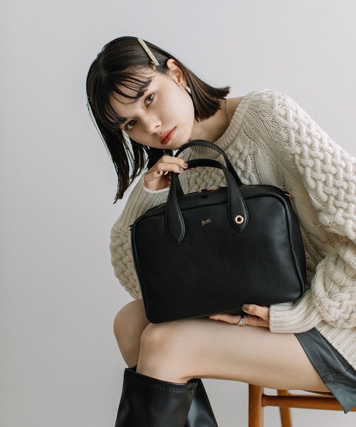 BEAURE ビュレ　ショルダーボストン　ブラック Beau're ボストンバッグ BEAURE ヴュレ カウレザー ボストン