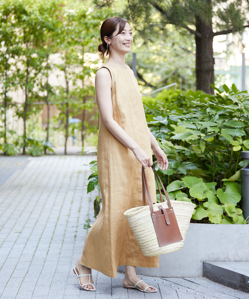 IENA」 ノースリーブワンピース 36 ベージュ レディース : 85753864 