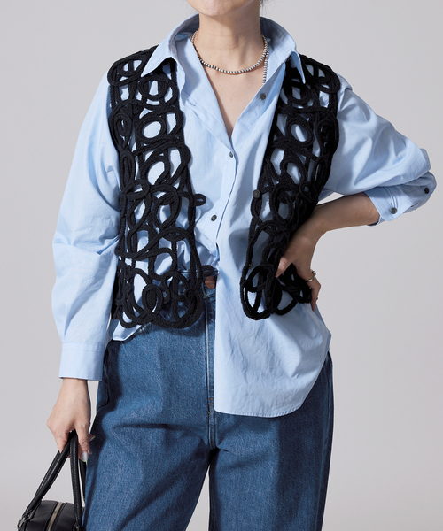 ブラウス シャツ IENA LA BOUCLE レギュラーカラーシャツ レディース
