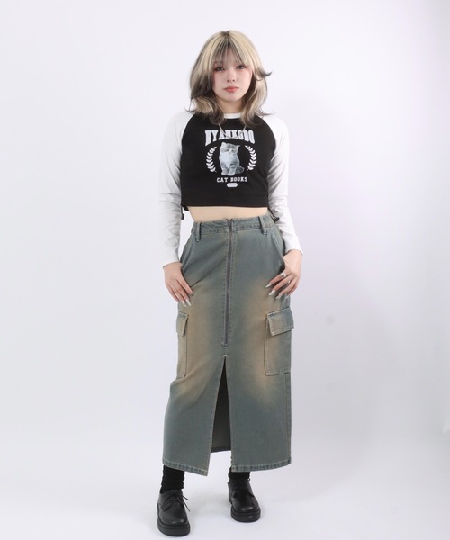 tシャツ 神保町にゃんこ堂 猫フォトプリント ラグランロンT