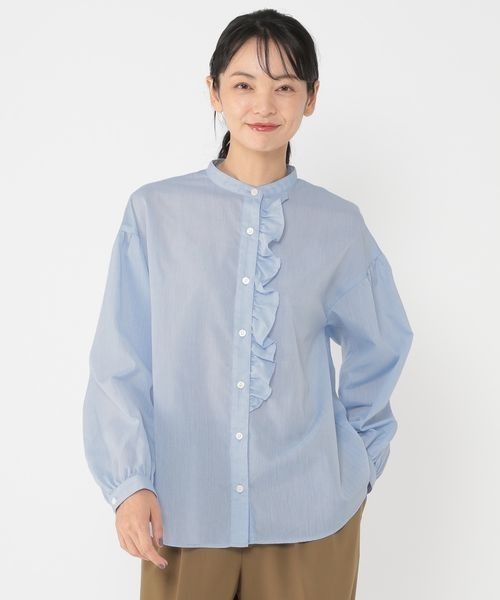 ブラウス シャツ 「ウタオ」シワになりにくいフリルブラウス レディース studio CLIP ブラウス シャツ 「ウタオ」シワになりにくいフリル