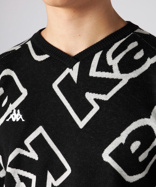 Kappa（カッパ） セーター ニット ロゴジャガード Vネックセーター