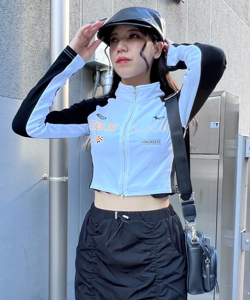tシャツ フロントZIPレーシングトップス レディース : ZOZOTOWN