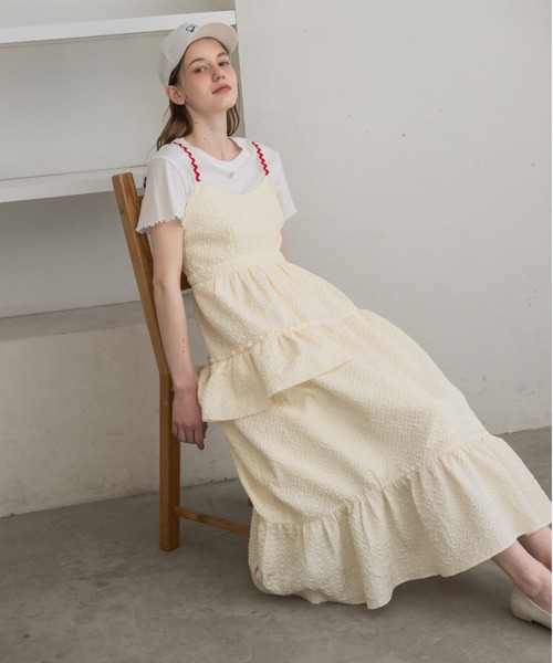 ワンピース nami frill onepiece/なみなみデザインキャミワンピース