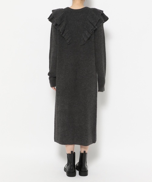 【 激レア☆ 】 シャネル　ロングワンピース　ニット　プリーツ　フリル　2way シアー ラッフルフリル Vラインネック ニット ワンピース le reve