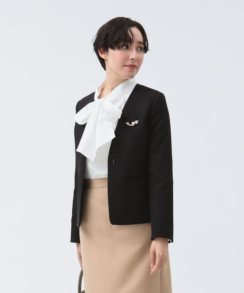 B：MING by BEAMS ジャケット ノーカラージャケット 「オフィス