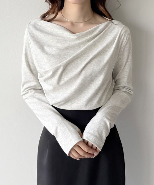 mipiarl tシャツ 薄手ドレープトップス レディース : ZOZOTOWN