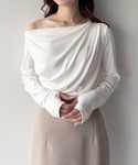 tシャツ 薄手ドレープトップス レディースの詳細画像3