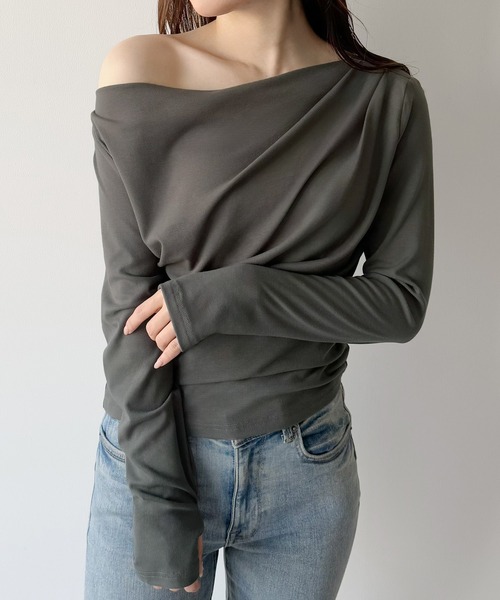 tシャツ 薄手ドレープトップス レディース mipiarl tシャツ 薄手ドレープトップス レディース : ZOZOTOWN