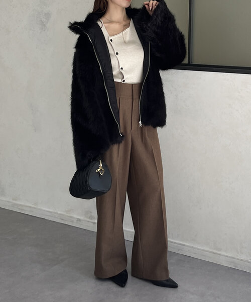 Thevon（ゼヴォン） コート アウター ファーシャギースタンド