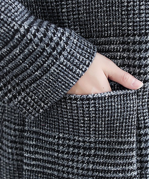 Asterellivi コート チェスターコート ビッグフード 千鳥柄 ロング