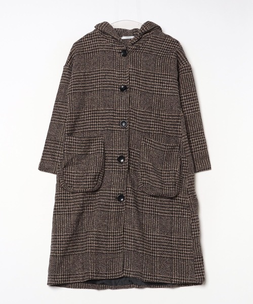 Asterellivi コート チェスターコート ビッグフード 千鳥柄 ロング