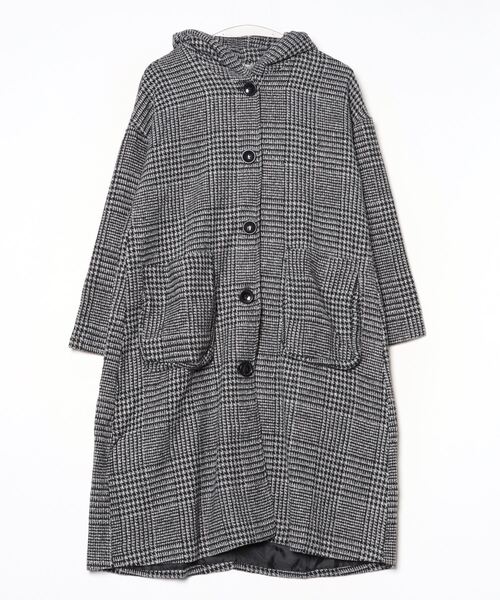 Asterellivi コート チェスターコート ビッグフード 千鳥柄 ロング