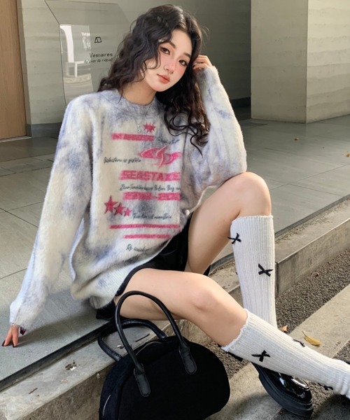 ESCADA シルバー ニットセーター 40 HUG.U ニット 透かし編み トップス レディース プルオーバー 春