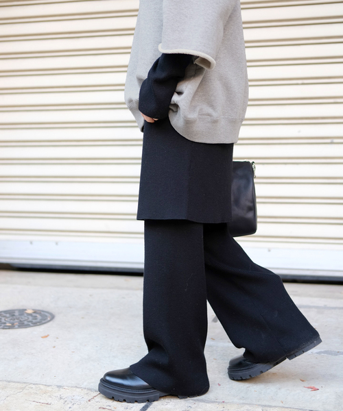 【新品タグ付】 EVERYDAY I LIKE リブスカートパンツ 23AW EVERYDAY I LIKE. パンツ リブスカートパンツ レディース : ZOZOTOWN