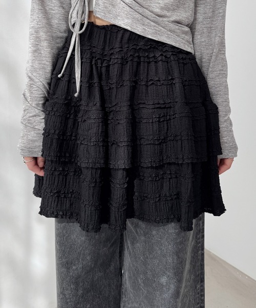 Heather（ヘザー） スカート レースフリルミニスカート 319845