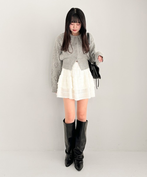 Heather（ヘザー） スカート レースフリルミニスカート 319845