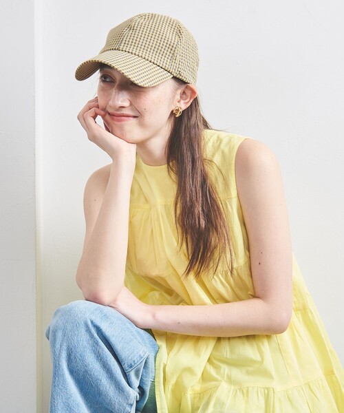 UNITED ARROWS キャップ 帽子 ギンガムチェック UV レディース